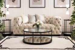 Frankfurt Two Seat Sofa – Chalk – Black Base -Furniture Sale Store frankfurt sofa chalk black base ls web