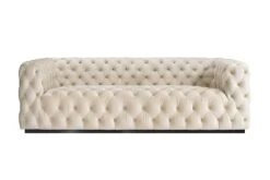 Frankfurt Three Seat Sofa – Chalk With Black Base