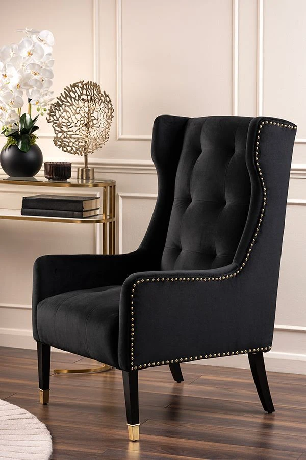Grayson Armchair Black – Brushed Gold 4 Grayson Armchair Black – Brushed Gold - Image 2