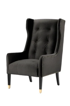 Grayson Armchair Black – Brushed Gold