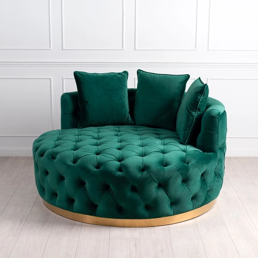 Frankfurt Loveseat - Bottle Green - Brass Base 6 Frankfurt Loveseat - Bottle Green - Brass Base - Image 4