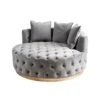 Frankfurt Loveseat - Dove Grey - Brass Base -Furniture Sale Store grey front cutout web