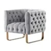 Grosvenor Armchair - Dove Grey - Brushed Brass -Furniture Sale Store grosvenor chair brass dove cutout 01 web