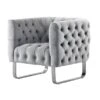 Grosvenor Armchair - Dove Grey - Brushed Silver 1 Grosvenor Armchair - Dove Grey - Brushed Silver -Furniture Sale Store grosvenor chair silver dove cutout 01 web