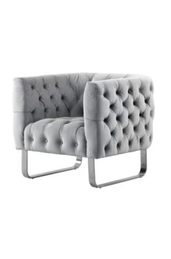 Grosvenor Armchair - Dove Grey - Brushed Silver