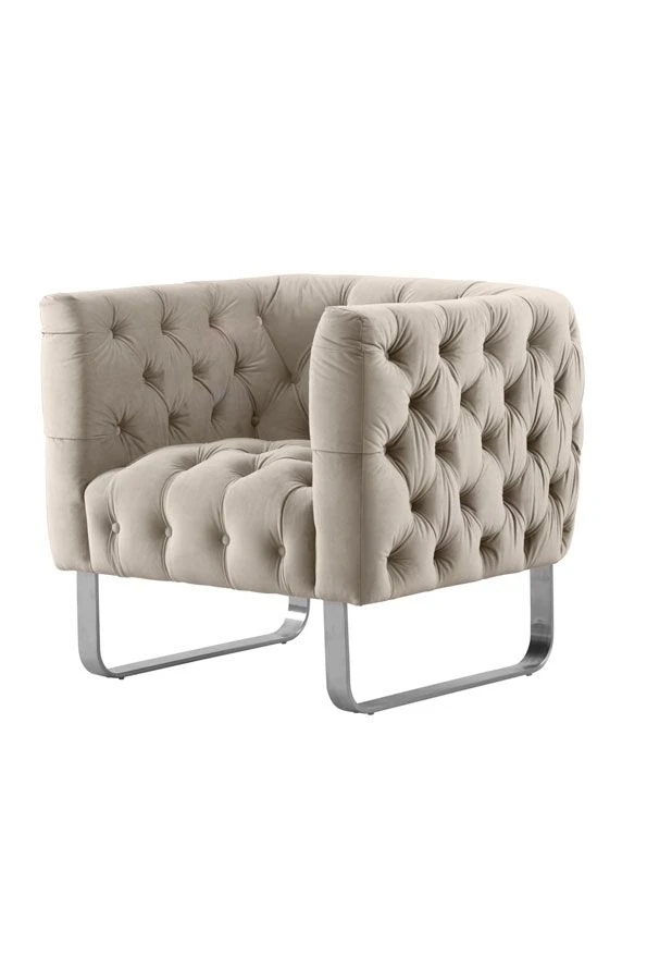 Grosvenor Armchair - Taupe - Brushed Silver 3 Grosvenor Armchair - Taupe - Brushed Silver