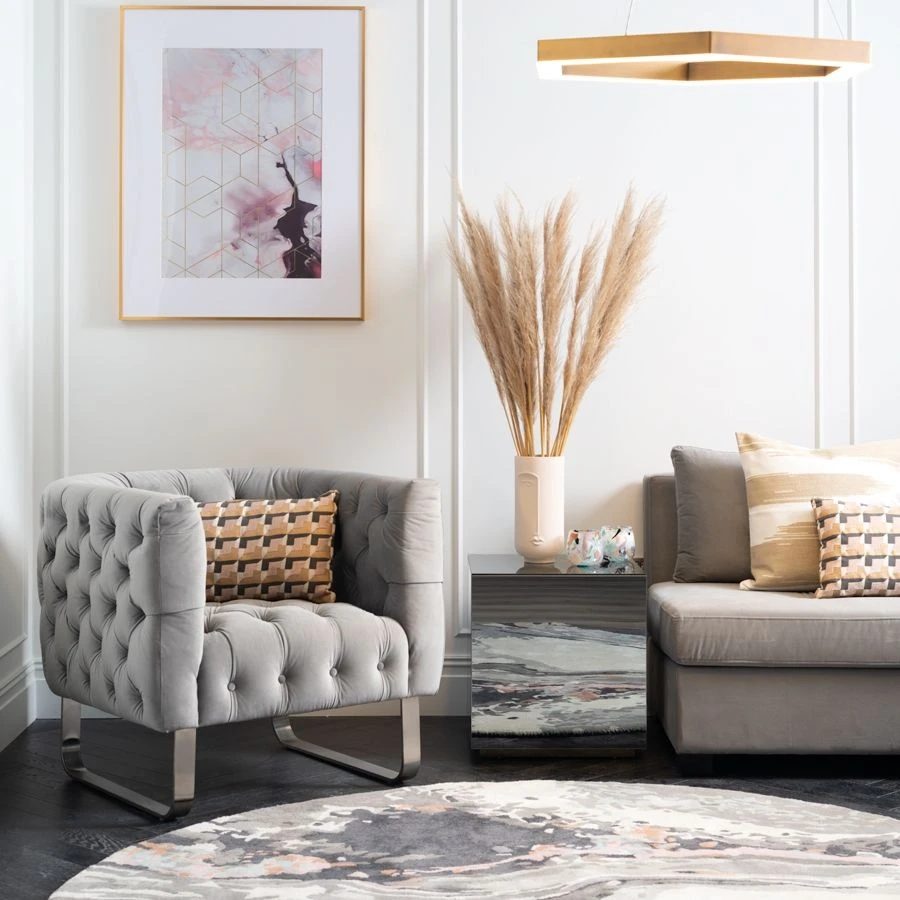 Grosvenor Armchair - Dove Grey - Brushed Silver 4 Grosvenor Armchair - Dove Grey - Brushed Silver - Image 2