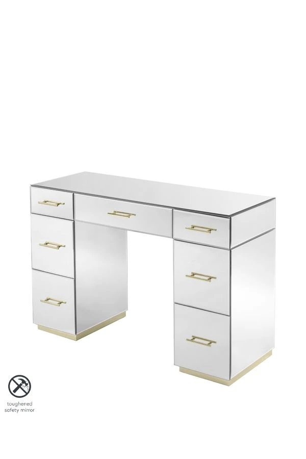 Harper Mirrored Dressing Table – Champagne Gold Details 3 Harper Mirrored Dressing Table – Champagne Gold Details
