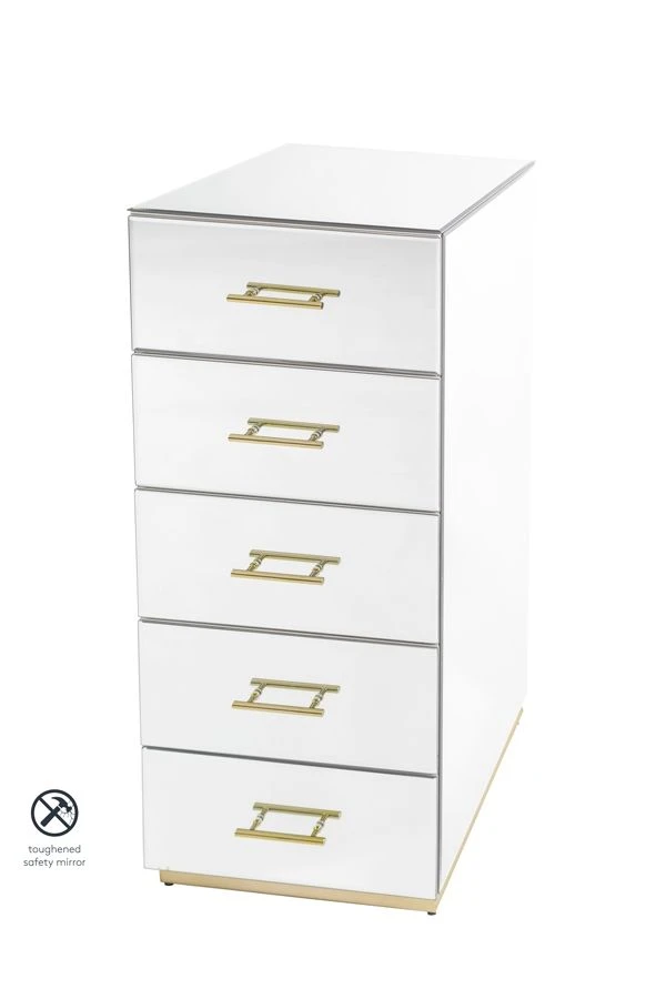 Harper Mirrored Tallboy – Champagne Gold Details 3 Harper Mirrored Tallboy – Champagne Gold Details