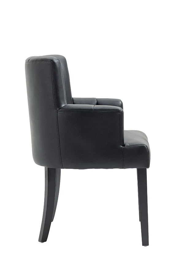 Hatfield Carver Chair - Black Faux Leather 6 Hatfield Carver Chair - Black Faux Leather - Image 4