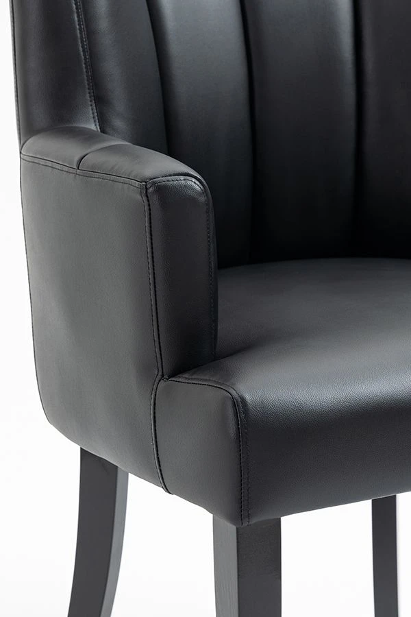 Hatfield Carver Chair - Black Faux Leather 9 Hatfield Carver Chair - Black Faux Leather - Image 7