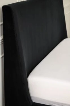 Mason Black Bed - Shiny Silver Legs 11 Mason Black Bed - Shiny Silver Legs -Furniture Sale Store headboard detail web 1