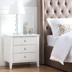 Set Of 2 Heidi Bedside Tables And Dressing Console -White -Brass/Silver 14 Set Of 2 Heidi Bedside Tables And Dressing Console -White -Brass/Silver -Furniture Sale Store heidi bedside silver webready 2