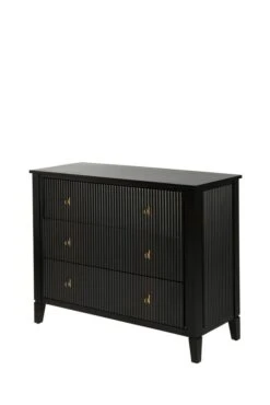 Heidi Black Chest Of Drawers Brass/Silver