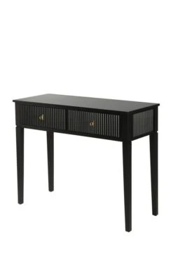 Set Of 2 Heidi Bedside Tables And Dressing Console - Black-Brass/Silver 20 Set Of 2 Heidi Bedside Tables And Dressing Console - Black-Brass/Silver -Furniture Sale Store heidi black console brass 1 web 3