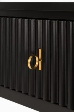 Set Of 2 Heidi Bedside Tables - Black - Brass/Silver -Furniture Sale Store heidi black console detail brass web 1