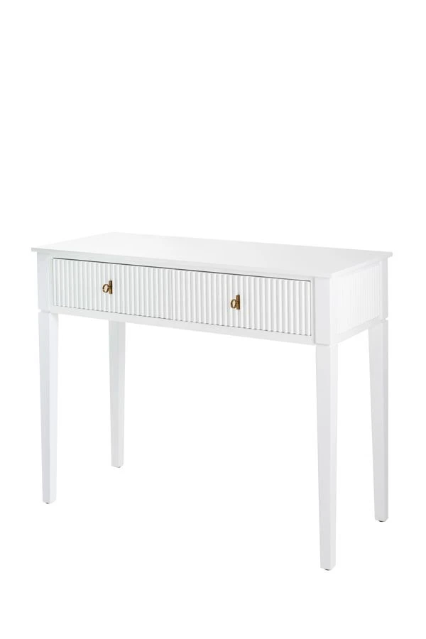 Set Of 2 Heidi Bedside Tables And Dressing Console -White -Brass/Silver 11 Set Of 2 Heidi Bedside Tables And Dressing Console -White -Brass/Silver - Image 9