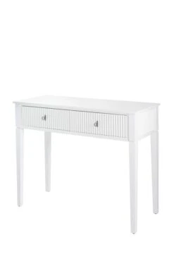 Set Of 2 Heidi Bedside Tables And Dressing Console -White -Brass/Silver 21 Set Of 2 Heidi Bedside Tables And Dressing Console -White -Brass/Silver -Furniture Sale Store heidi console table silver cutout web 1