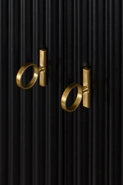 Heidi Black Wardrobe Brass/Silver -Furniture Sale Store heidi wardobe black detail 2 brass web
