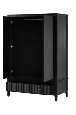 Heidi Black Wardrobe Brass/Silver -Furniture Sale Store heidi wardrobe black brass 2 web