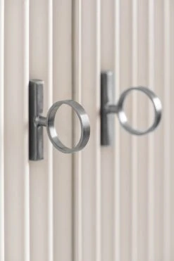 Heidi White Wardrobe Brass/Silver -Furniture Sale Store heidi wardrobe silver handle detail 1 web