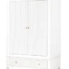 Heidi White Wardrobe Brass/Silver -Furniture Sale Store heidi wardrobe white brass 1 web