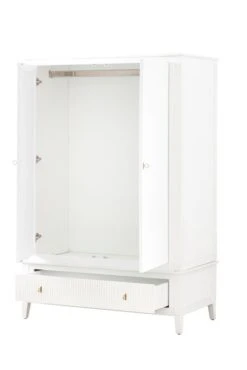 Heidi White Wardrobe Brass/Silver -Furniture Sale Store heidi wardrobe white brass 2 web