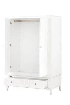 Heidi White Wardrobe Brass/Silver -Furniture Sale Store heidi wardrobe white silver 2 web
