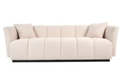 Herbie Three Seat Sofa - Ivory Borg – Black Base