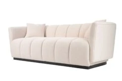 Herbie Three Seat Sofa - Ivory Borg – Black Base -Furniture Sale Store herbie sofa borg 2 web