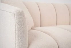 Herbie Three Seat Sofa - Ivory Borg – Black Base -Furniture Sale Store herbie sofa detail borg 2 web
