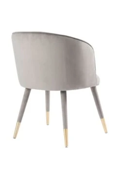 Bellucci Dining Chair - Dove Grey - Brass Caps -Furniture Sale Store j 1168 belluci grey chrome back cutout web