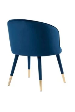 Bellucci Dining Chair - Navy Blue - Brass Caps 8 Bellucci Dining Chair - Navy Blue - Brass Caps -Furniture Sale Store j 1169 belluci blue brass back cutout web