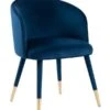 Bellucci Dining Chair - Navy Blue - Brass Caps 1 Bellucci Dining Chair - Navy Blue - Brass Caps -Furniture Sale Store j 1169 belluci blue brass cutout web