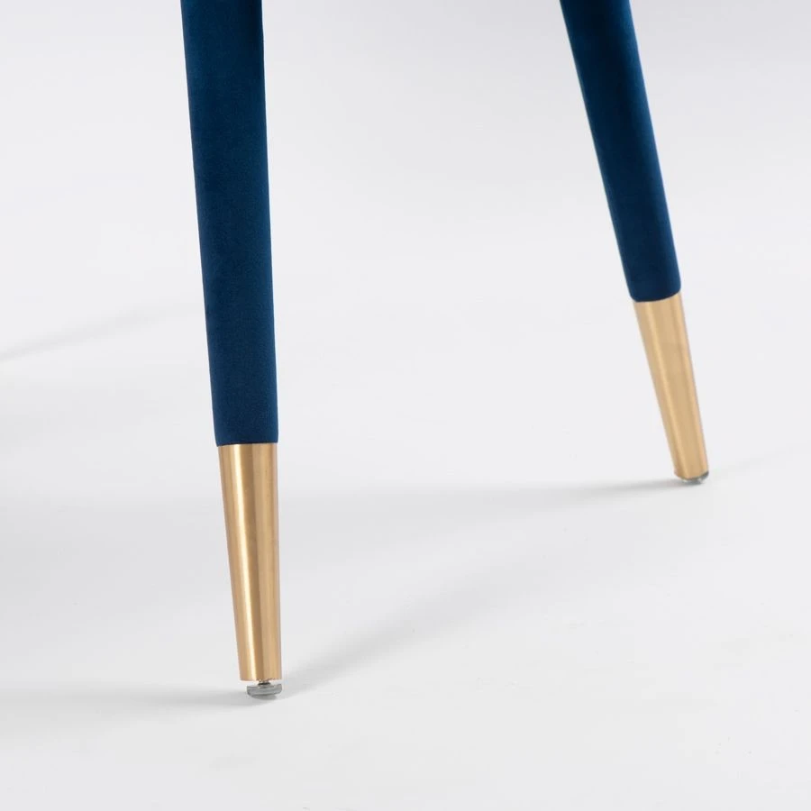 Bellucci Dining Chair - Navy Blue - Brass Caps 6 Bellucci Dining Chair - Navy Blue - Brass Caps - Image 4