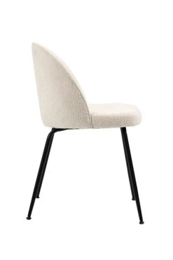 Roanna Dining Chair – Ivory Borg - Black Base