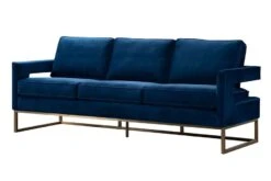 Kenza Three Seat Sofa – Blue -Furniture Sale Store kenza sofa blue brass cu2 web