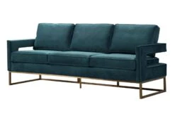 Kenza Three Seat Sofa – Peacock -Furniture Sale Store kenza three seat sofa brass peacock cutout 02 web 1