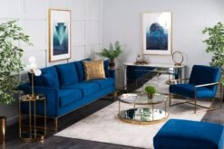 Kenza Three Seat Sofa – Blue -Furniture Sale Store kenza sofa blue webready