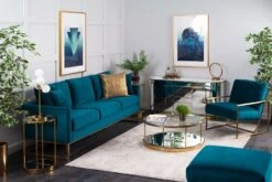 Kenza Three Seat Sofa – Peacock -Furniture Sale Store kenza sofa peacock webready