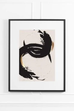 Black Gold No.2 Wall Art - Black Frame