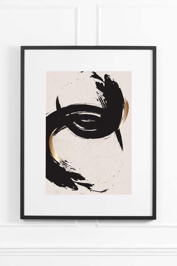 Black Gold No.2 Wall Art - Black Frame