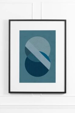 Azure Fusion No.1 Wall Art - Black Frame