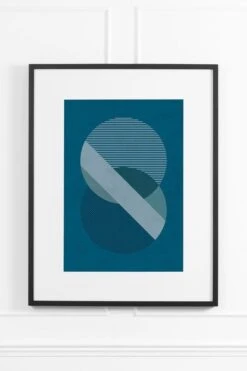 Azure Fusion No.3 Wall Art - Black Frame