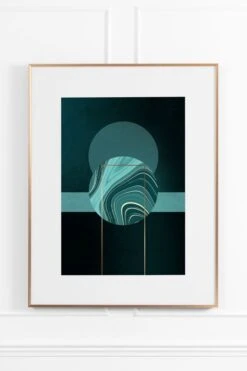Agate Green No.1 Wall Art - Brass Frame