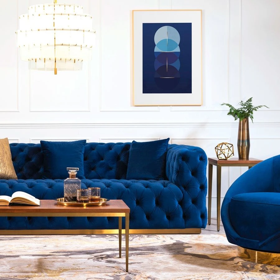 Celestial Blue No.1 Wall Art - Brass Frame - Image 2