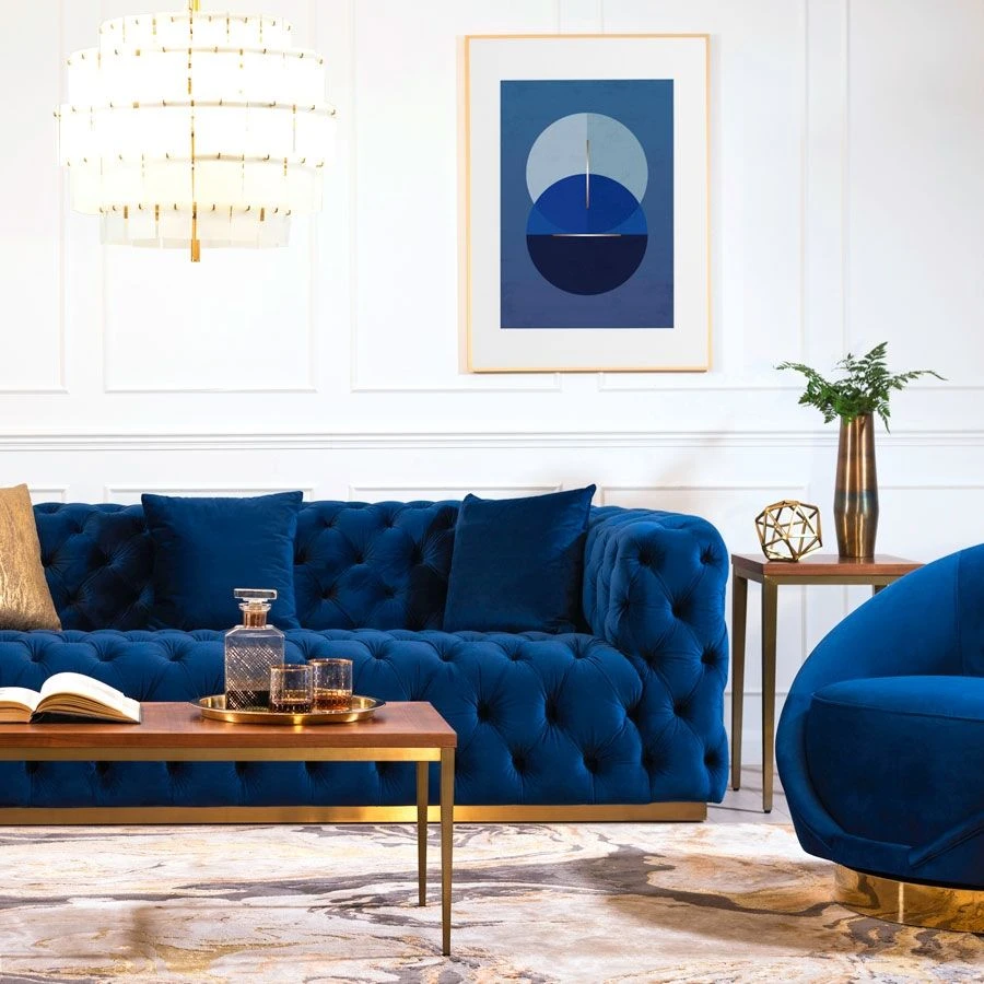 Celestial Blue No.2 Wall Art - Brass Frame - Image 2