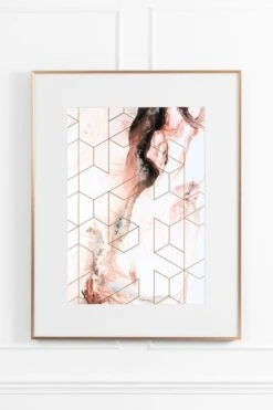 Coral Cosmos No.2 Wall Art - Brass Frame
