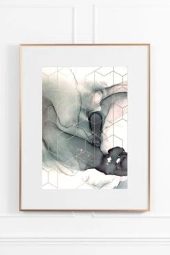 Coral Cosmos No.3 Wall Art - Brass Frame