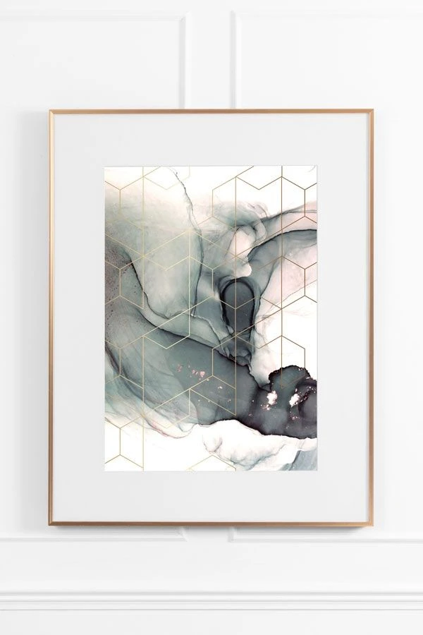 Coral Cosmos No.3 Wall Art - Brass Frame 3 Coral Cosmos No.3 Wall Art - Brass Frame